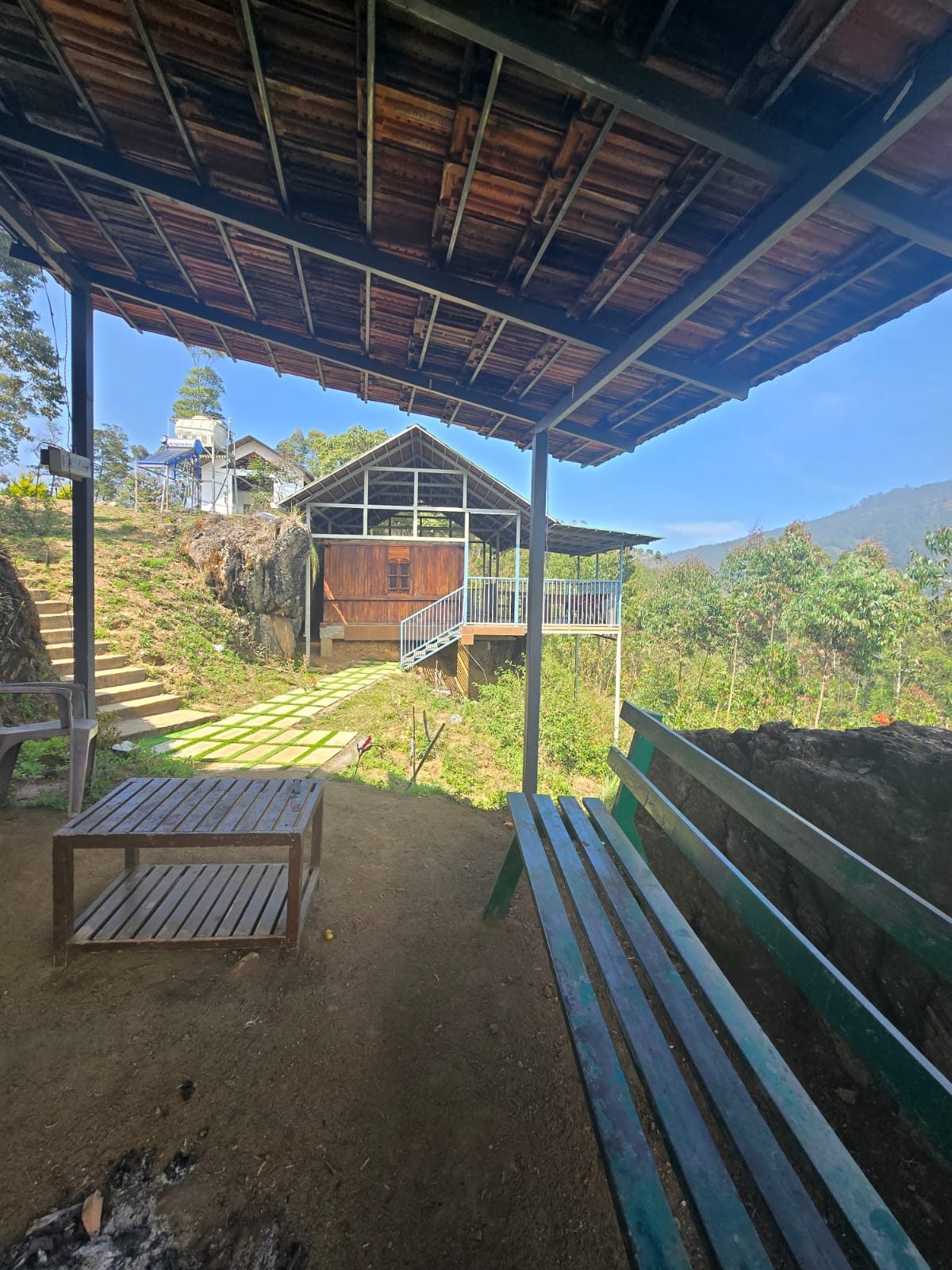 Chalet Villa Unit 2 wooden cottage on the Vattavada hillside
