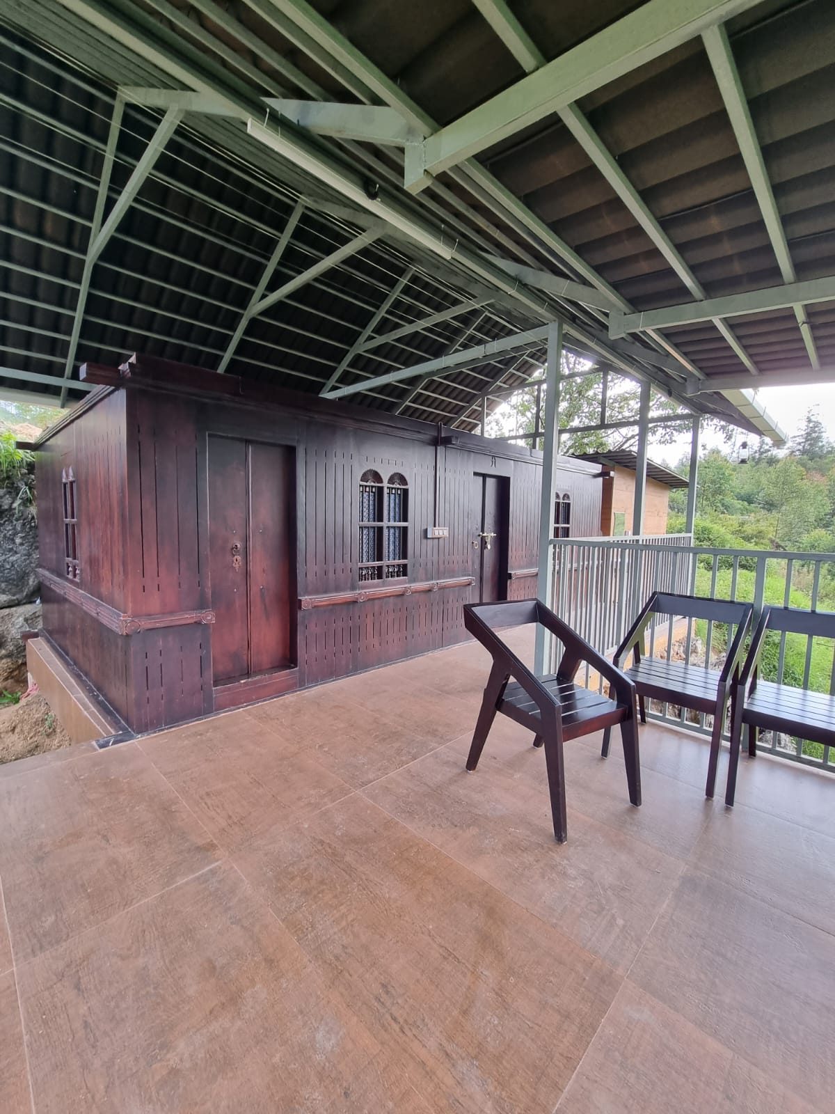 Covered veranda outside Chalet Villa Unit 2