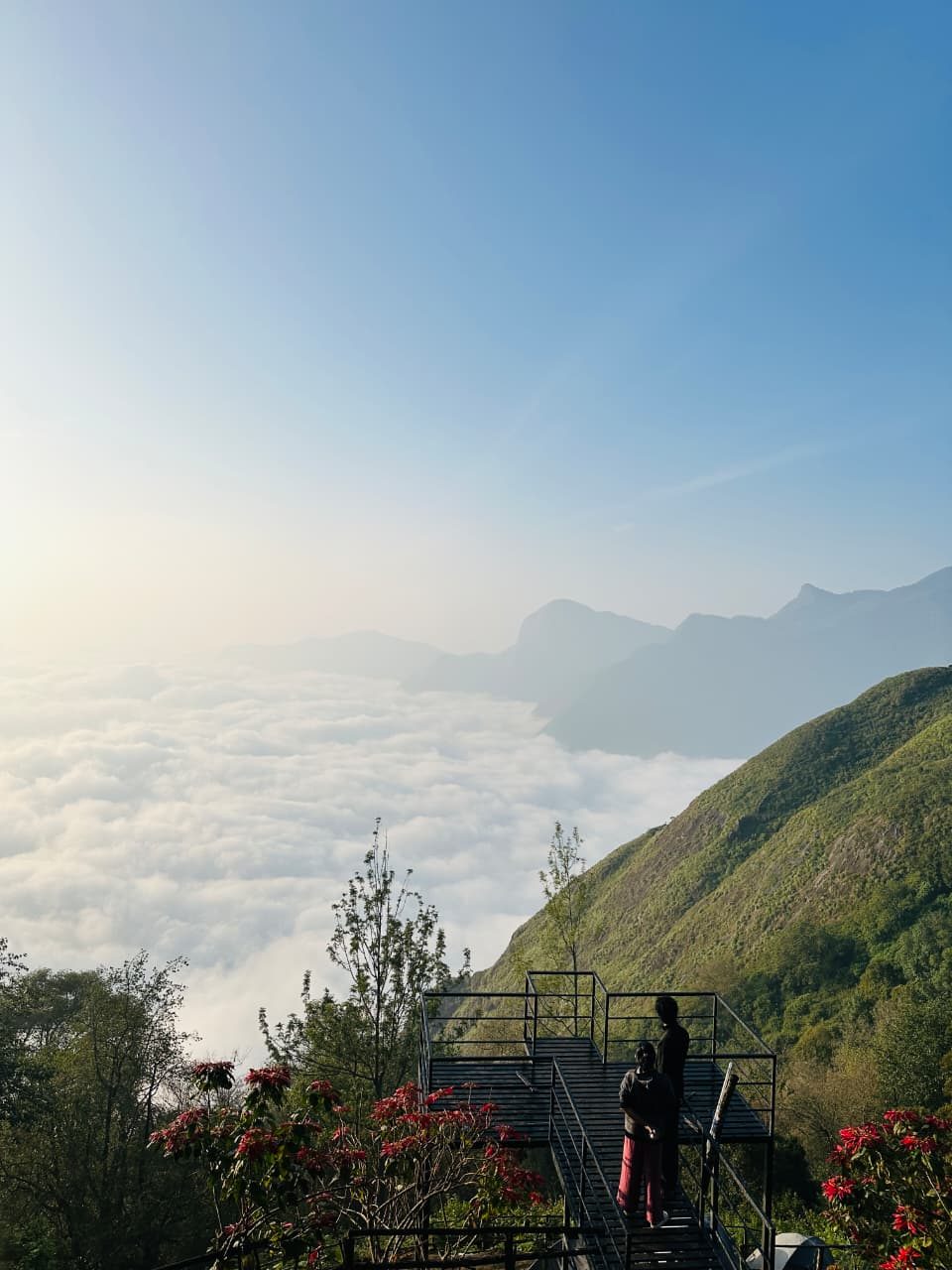 Sunrise above a sea of clouds from the WONDERWEST viewpoint deck in Vattavada